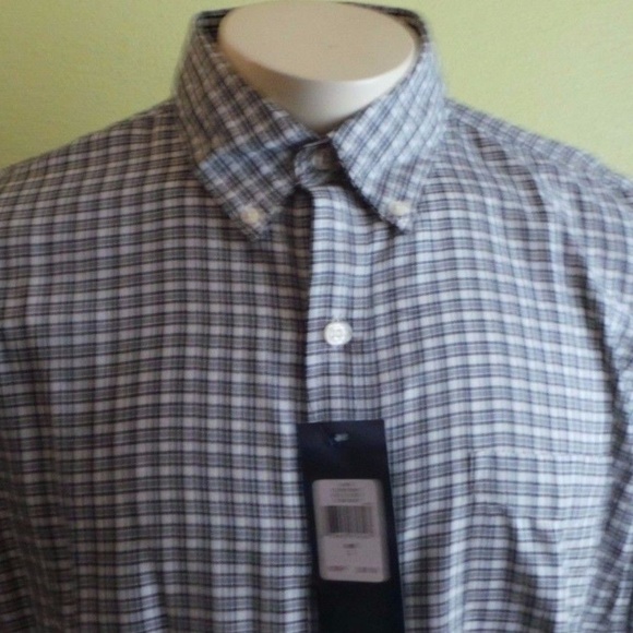 NWT Chaps Classic Fit Checked Twill Casual Button down shirt Tag XL or L - Picture 6 of 7